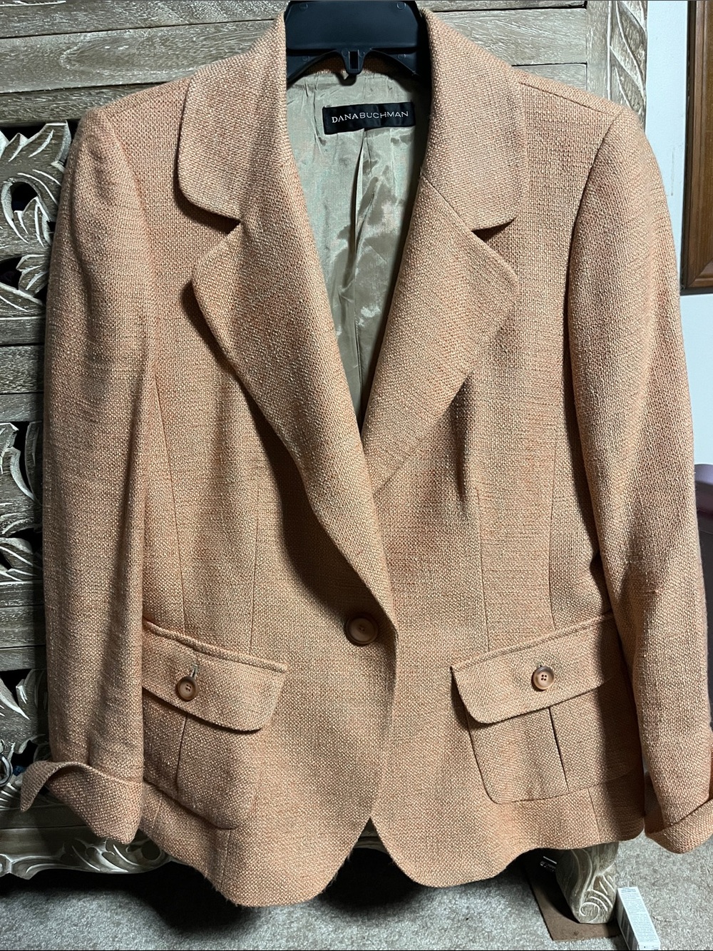 Dana Buchman Peach tweed Textured Women's Blazer